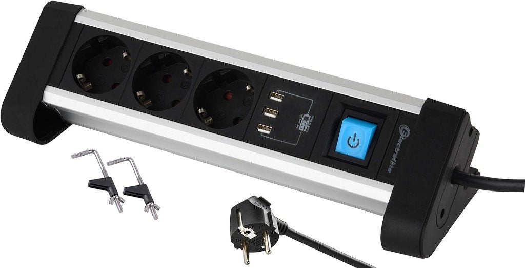 Bureau stekkerdoos met 3x USB, Ophalen of Verzenden, Zo goed als nieuw, Stopcontact