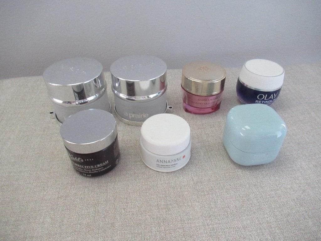 8 x LEGE gezichtsverzorging POTJES, la Prairie, Estée Lauder, Ophalen of Verzenden, Gebruikt