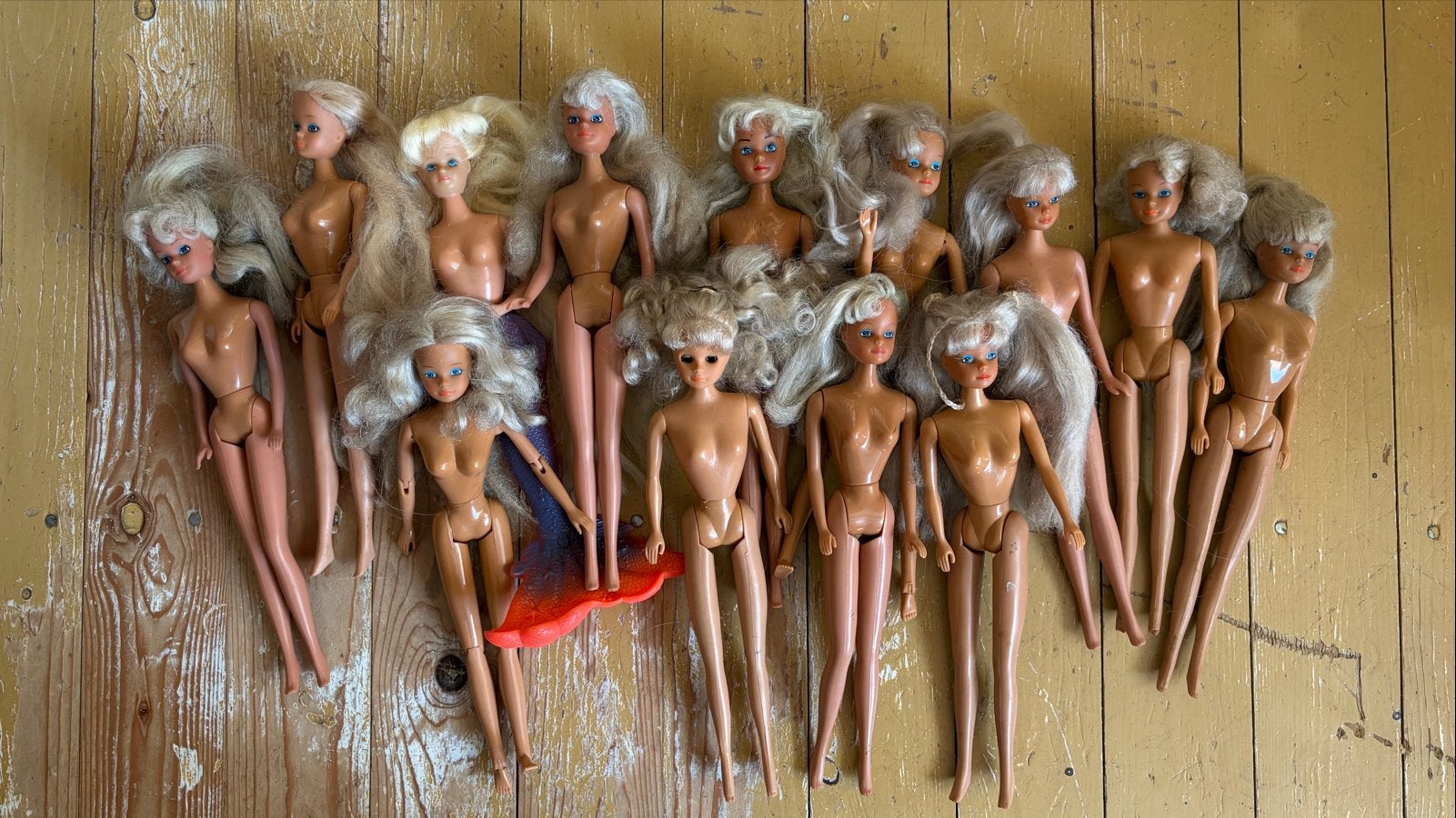 Grote partij vintage Steffie barbie poppen en paarden, Ophalen of Verzenden, Gebruikt, Barbie