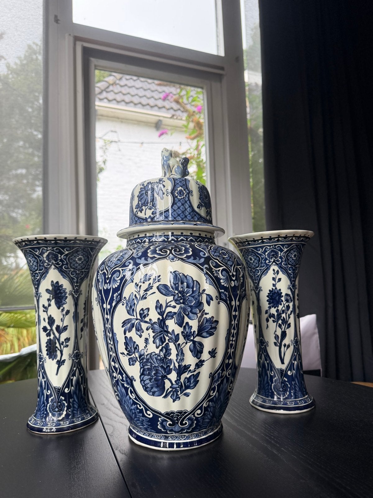 Grote Delfts Blauwe Vaas en Vazen Set - Royal Boch Holland, Antiek en Kunst, Antiek | Vazen, Ophalen