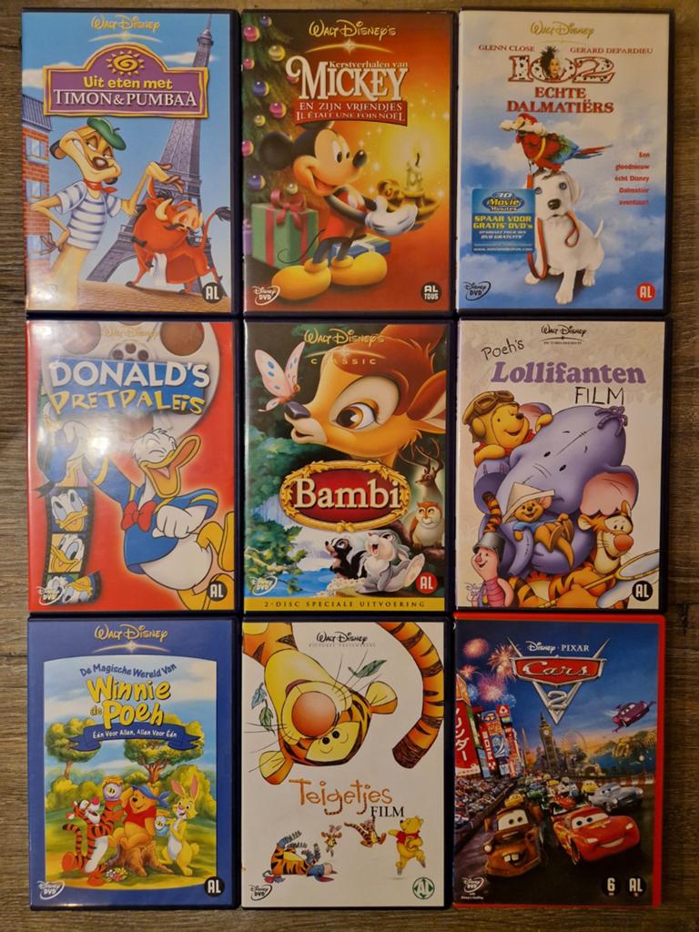 Grote Disney DVD collectie: Donald, Mickey, Bambi, etc., Avontuur, Gebruikt, Alle leeftijden, Ophalen of Verzenden