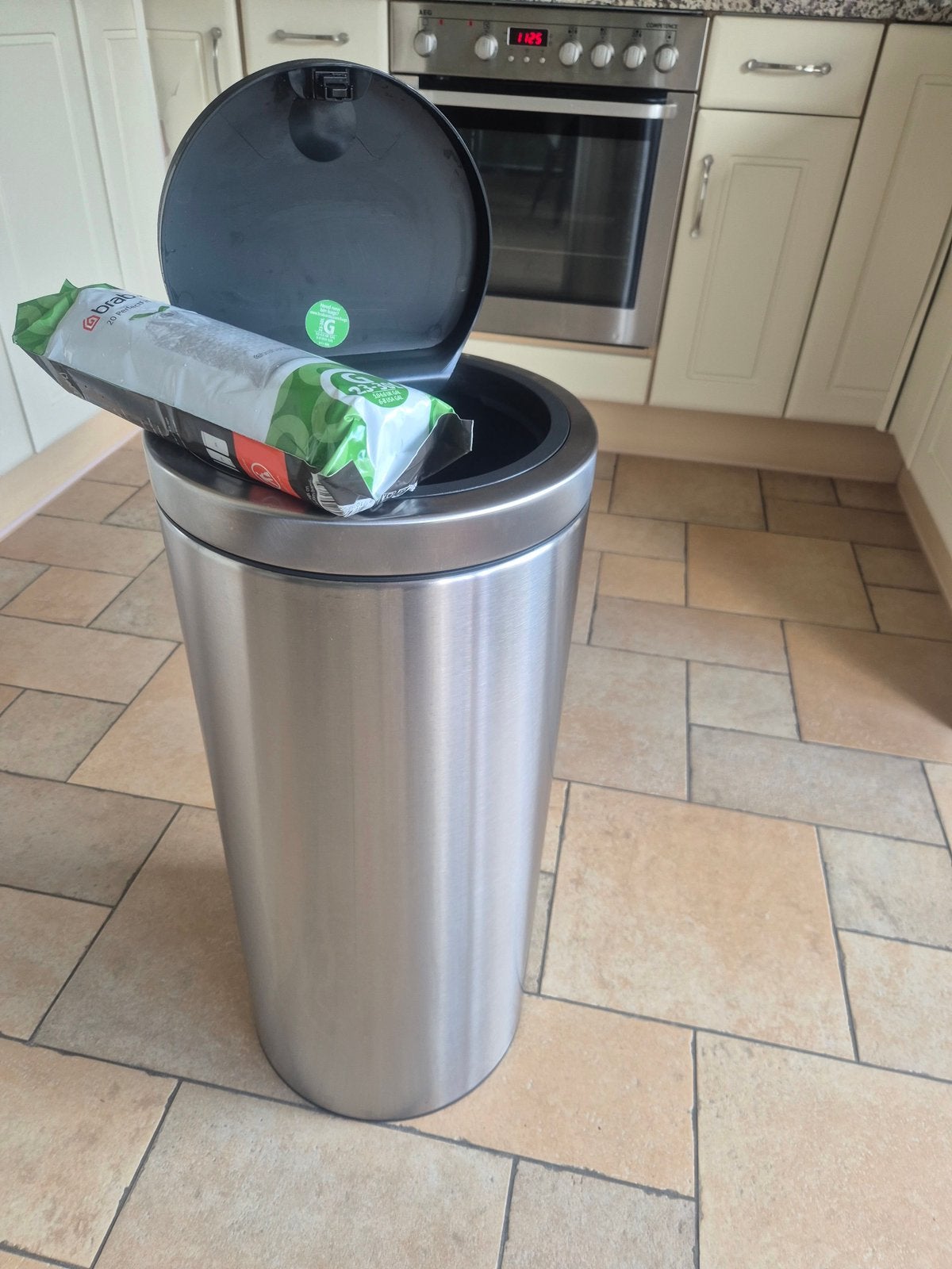 Brabantia prullenbak RVS, Ophalen, Zo goed als nieuw, Rvs