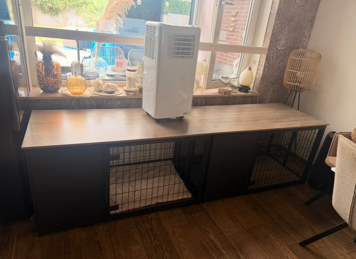 Prachtige Dubbele honden bench / tv meubel, Ophalen, Zo goed als nieuw