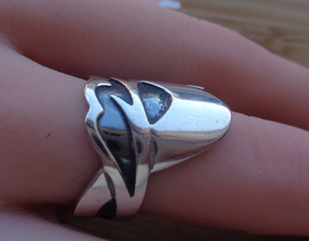 zilveren ring modernist Mexico [435], Verzenden, Zo goed als nieuw, 17 tot 18, Dame