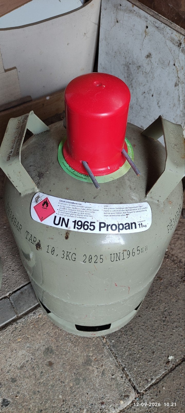 Propaan gasfles 11kg - UN 1965, Ophalen