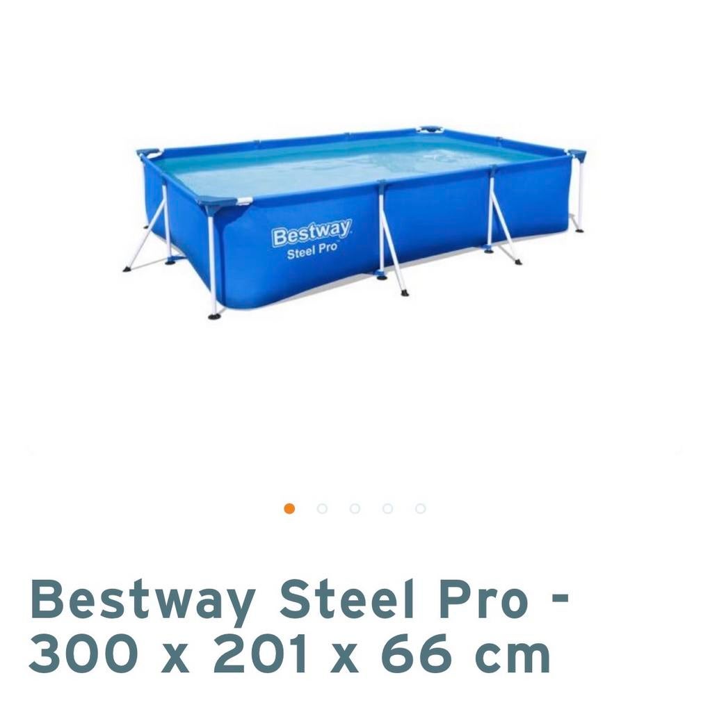 Bestway Steel Pro Zwembad 300x201x66 cm met accessoires, Nieuw, Ophalen of Verzenden, Opzetzwembad, 200 tot 400 cm