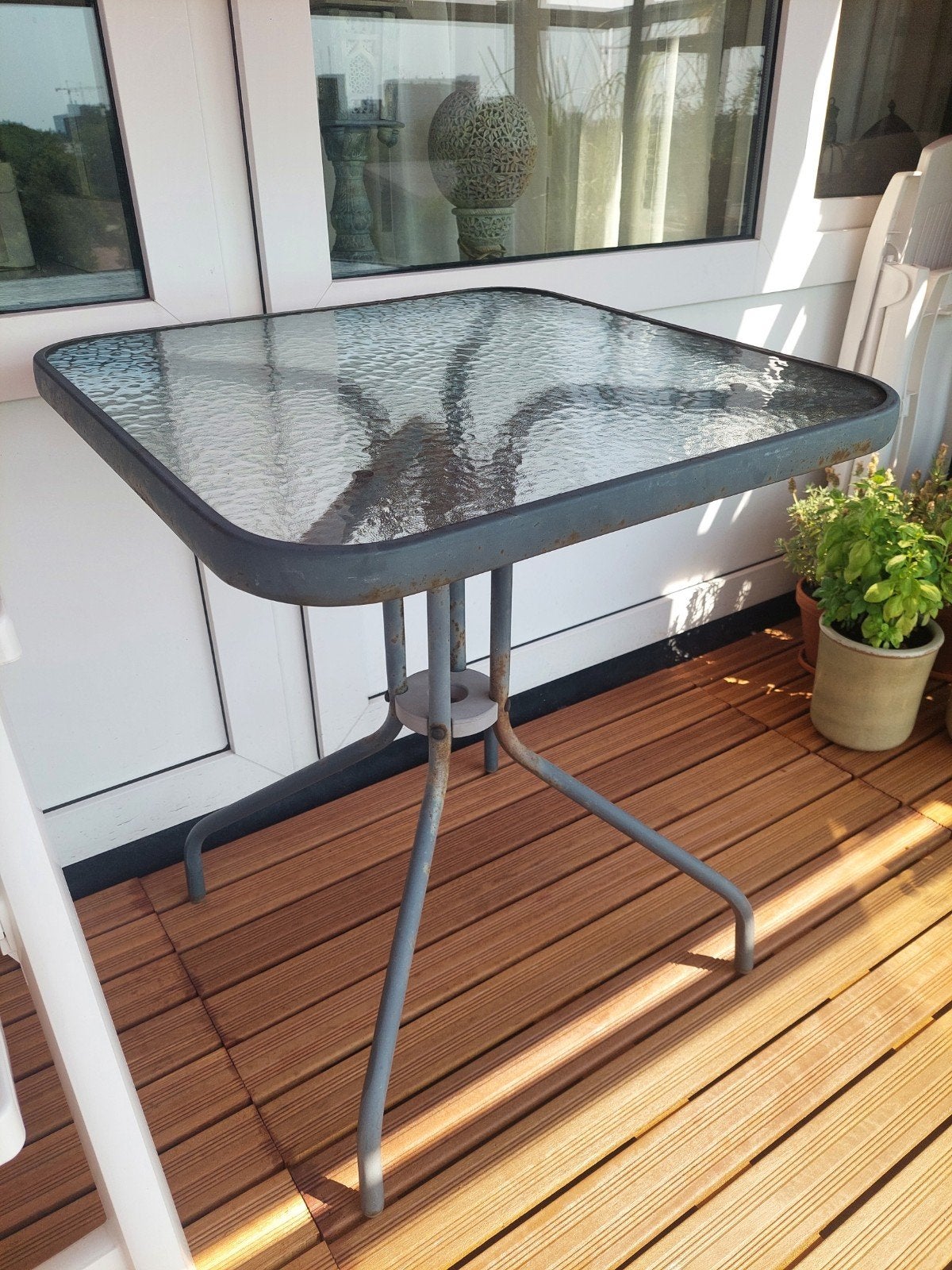 Balkon/buiten tafeltje 60x60 cm, Ophalen, Rond, Metaal