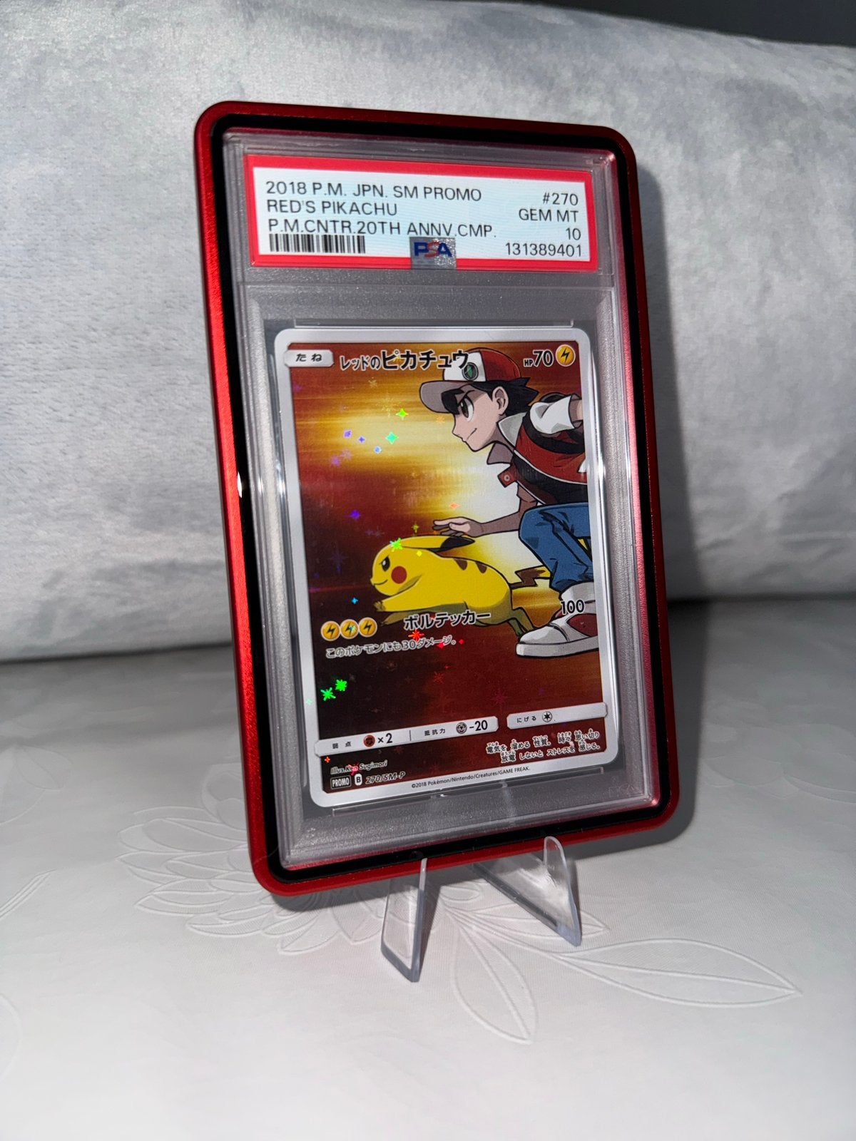 Red's Pikachu PSA 10 - 2018 Japanse Promo Pokémon Kaart, Ophalen, Zo goed als nieuw, Losse kaart, Foil