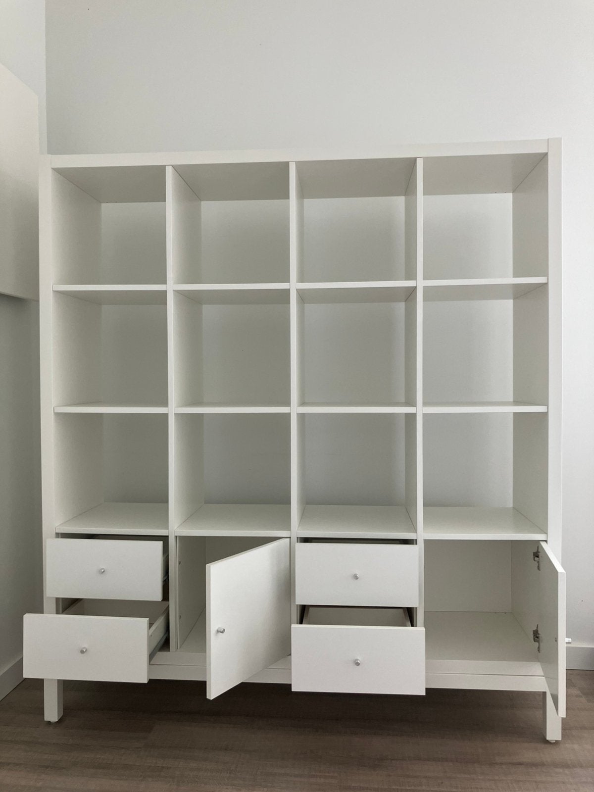 Open witte kast Ikea Kallax, Ophalen, Strak, Gebruikt, 100 tot 150 cm