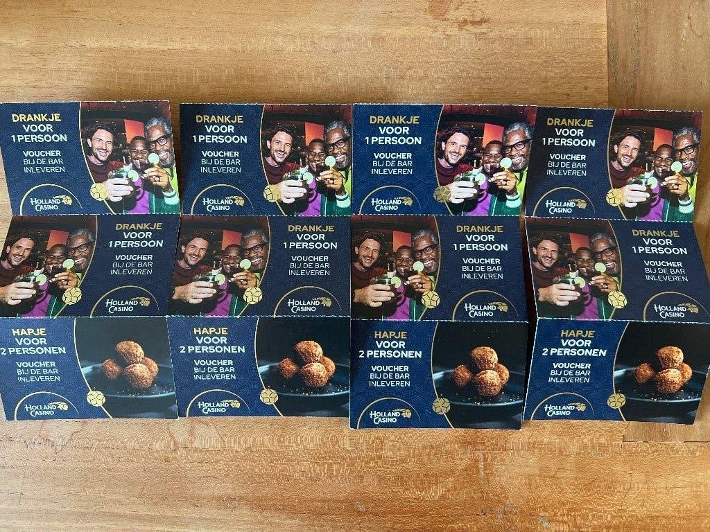 Holland casino drankjes en hapjes, Drie personen of meer, Cadeaubon, Overige typen