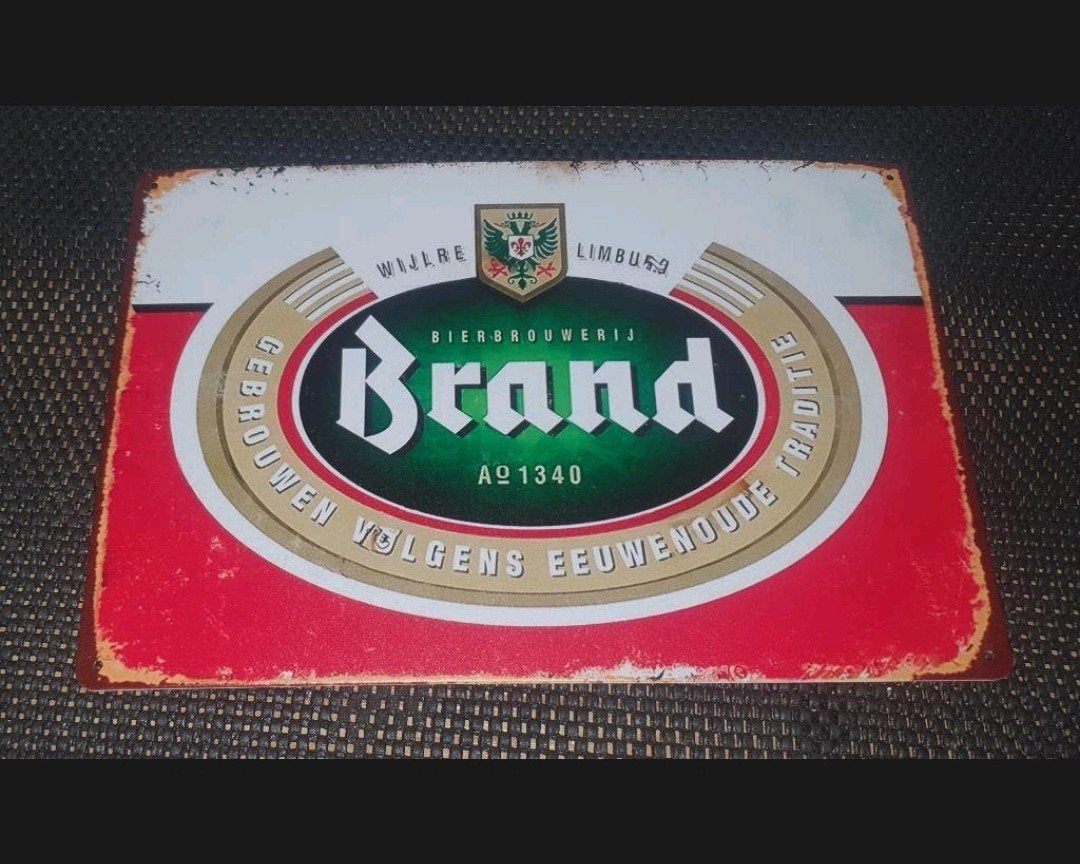 Brand Bier Wandbord - Vintage Look - 30x20 cm, Verzamelen, Biermerken, Ophalen of Verzenden, Nieuw