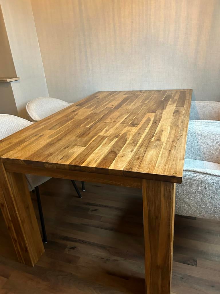 Robuuste houten eettafel, Ophalen, Gebruikt, 50 tot 100 cm, 150 tot 200 cm