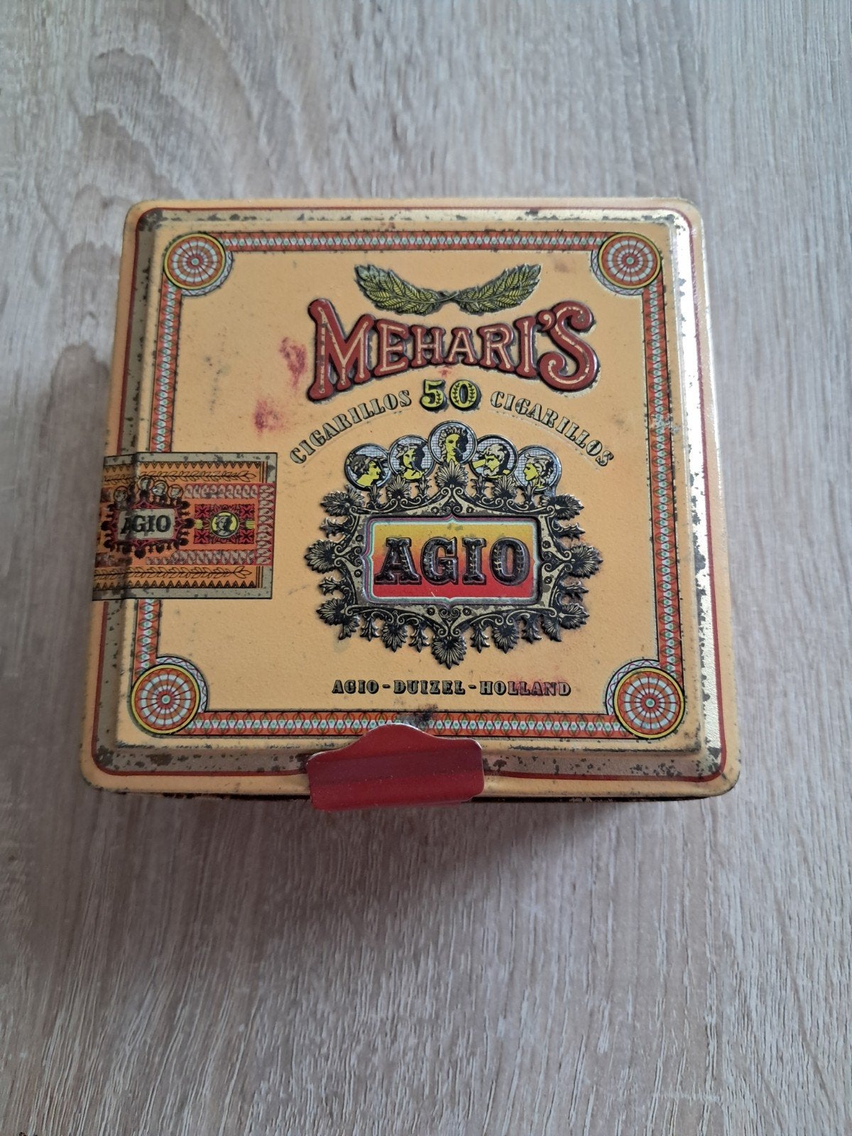 Vintage Agio Mehari's Sigarenblik - 50 Cigarillos, Verzamelen, Blikken, Ophalen of Verzenden, Gebruikt, Overige, Overige merken