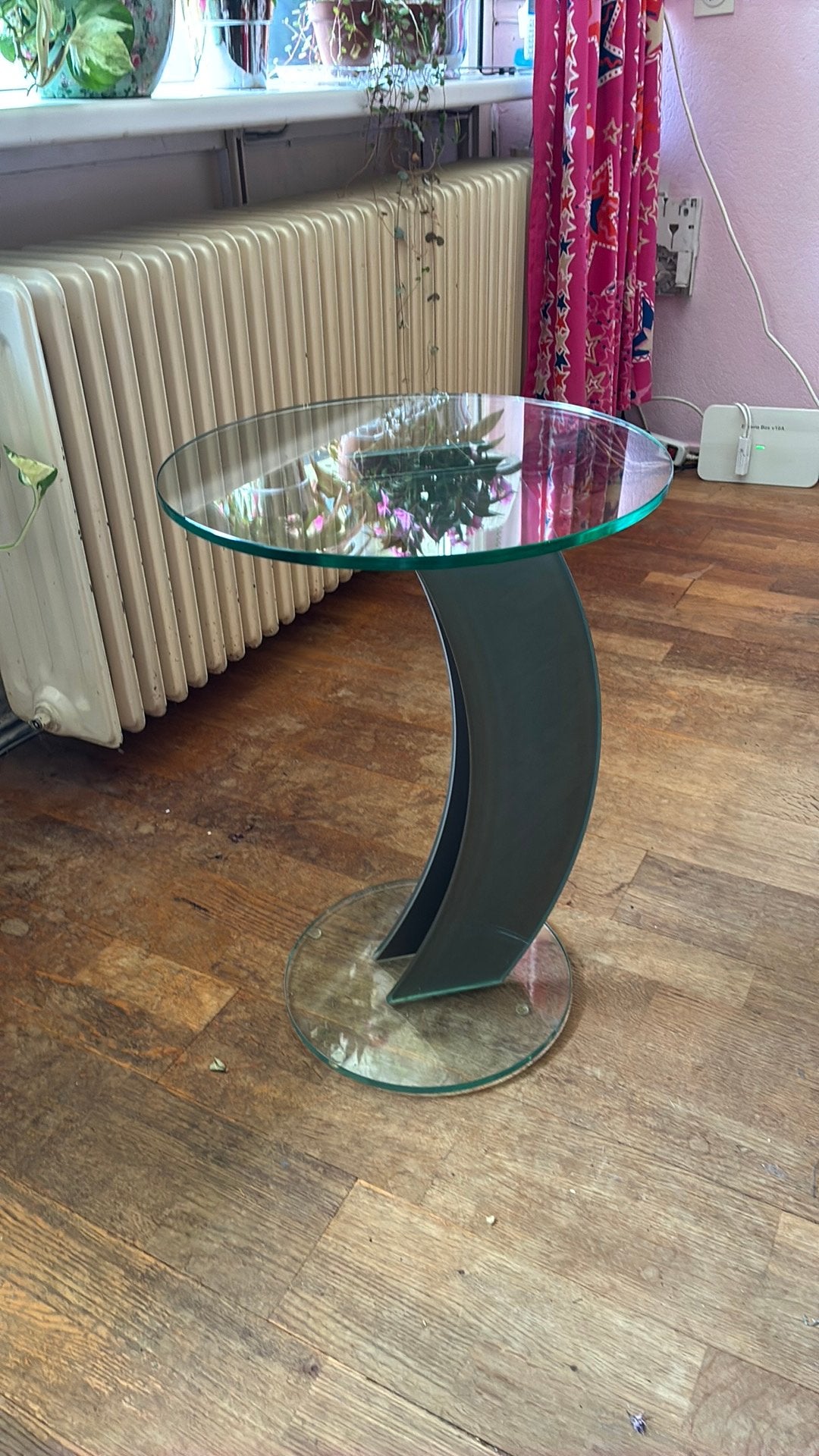 Apart glazen bijzettafeltje, Minder dan 55 cm, Rond, Ophalen, 45 tot 60 cm