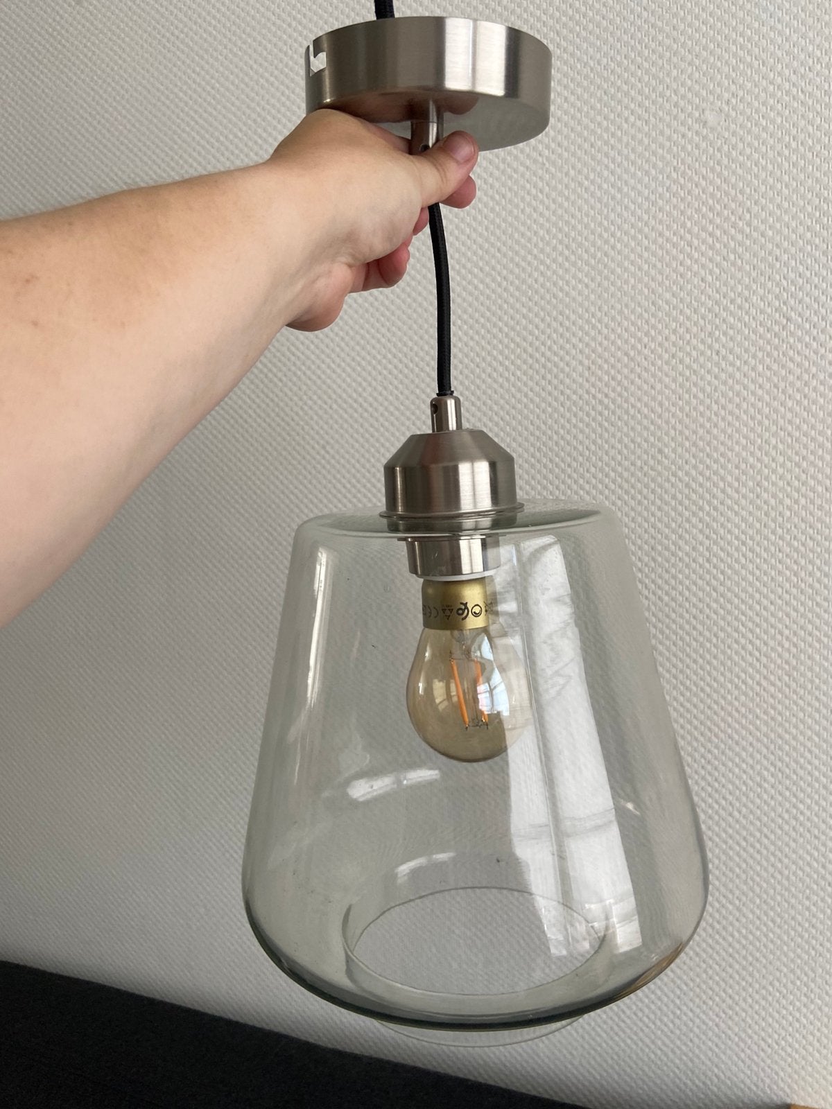 Hanglamp glas “Bart” Gamma, Ophalen, Zo goed als nieuw, Glas