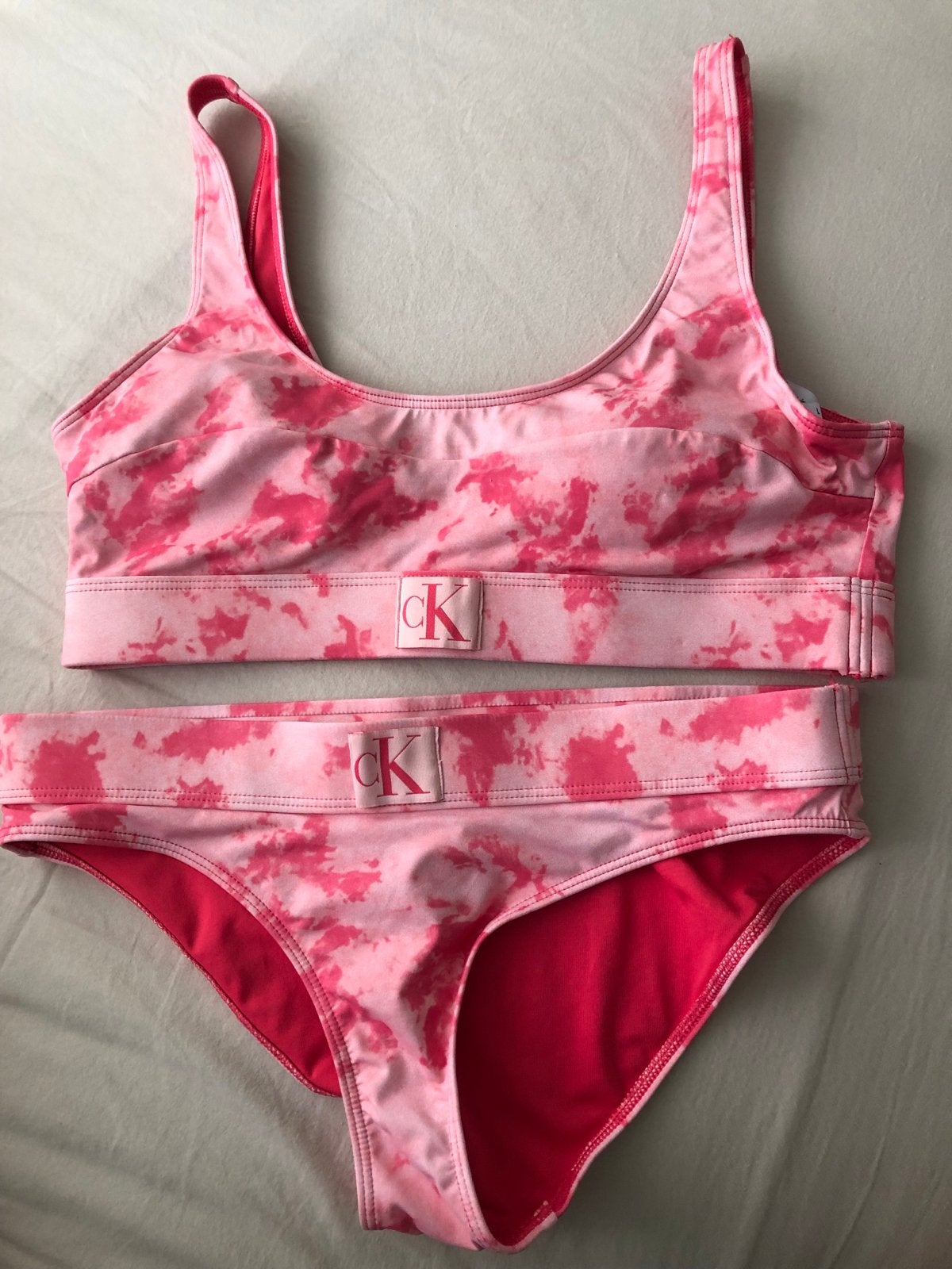 Calvin Klein Bikini Roze Tie-Dye, Kleding | Dames, Ophalen of Verzenden, Zo goed als nieuw, Roze, Bikini
