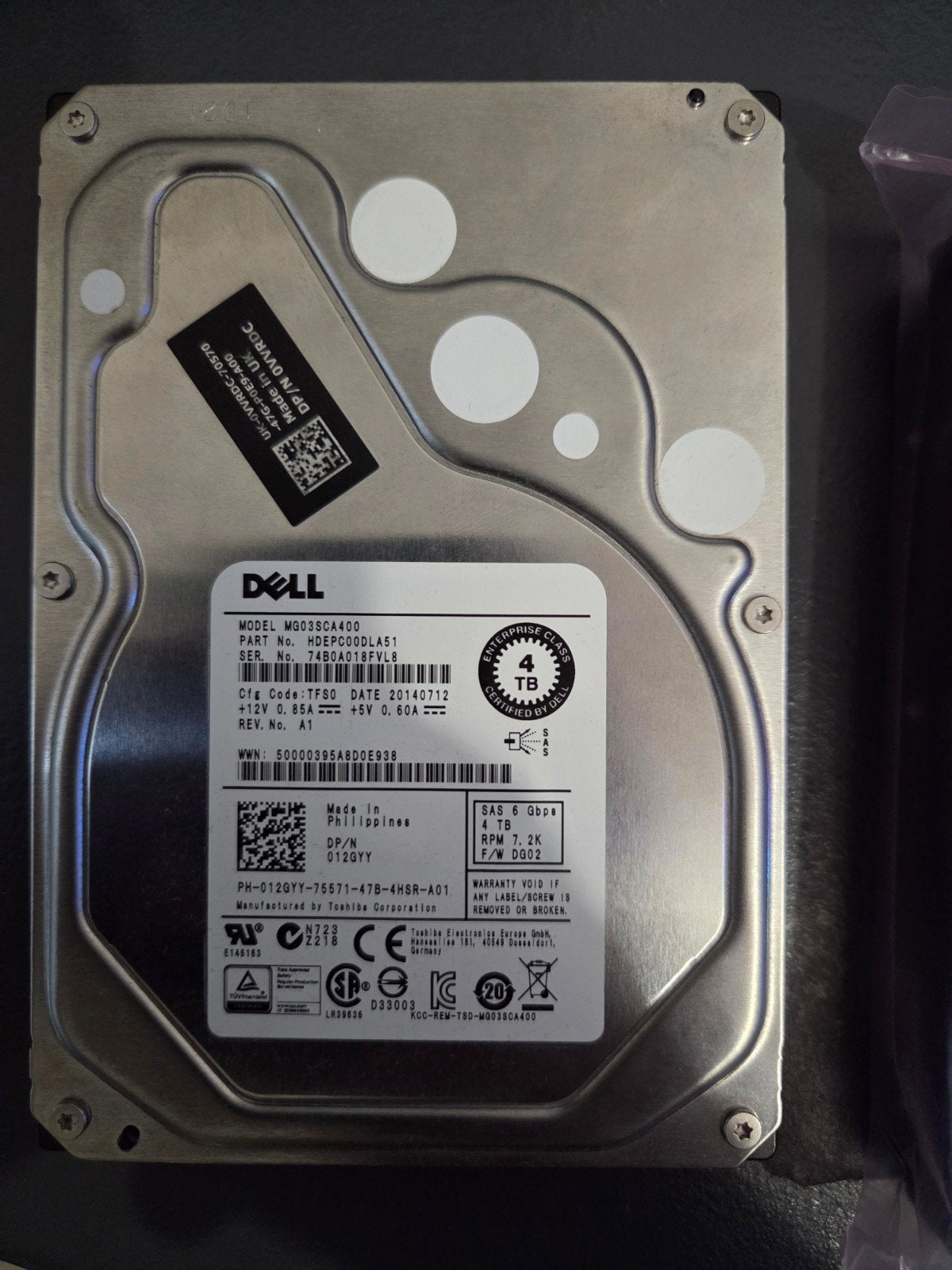 Dell 4TB SAS HDD - nieuw, Computers en Software, Intern, SAS, Server, HDD