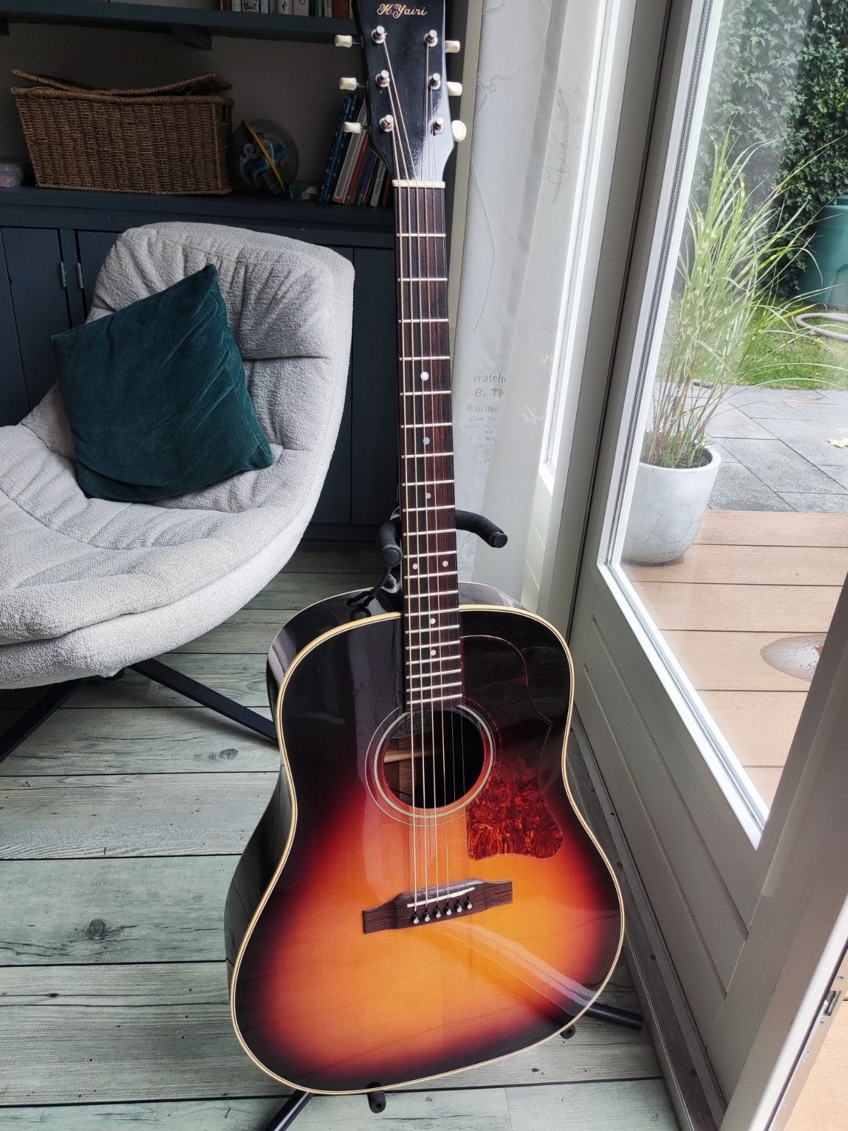 K. Yairi RJY-45BBS met K&K pure mini en koffer, Ophalen, Gebruikt, Western- of Steelstringgitaar, Met (piezo-)element