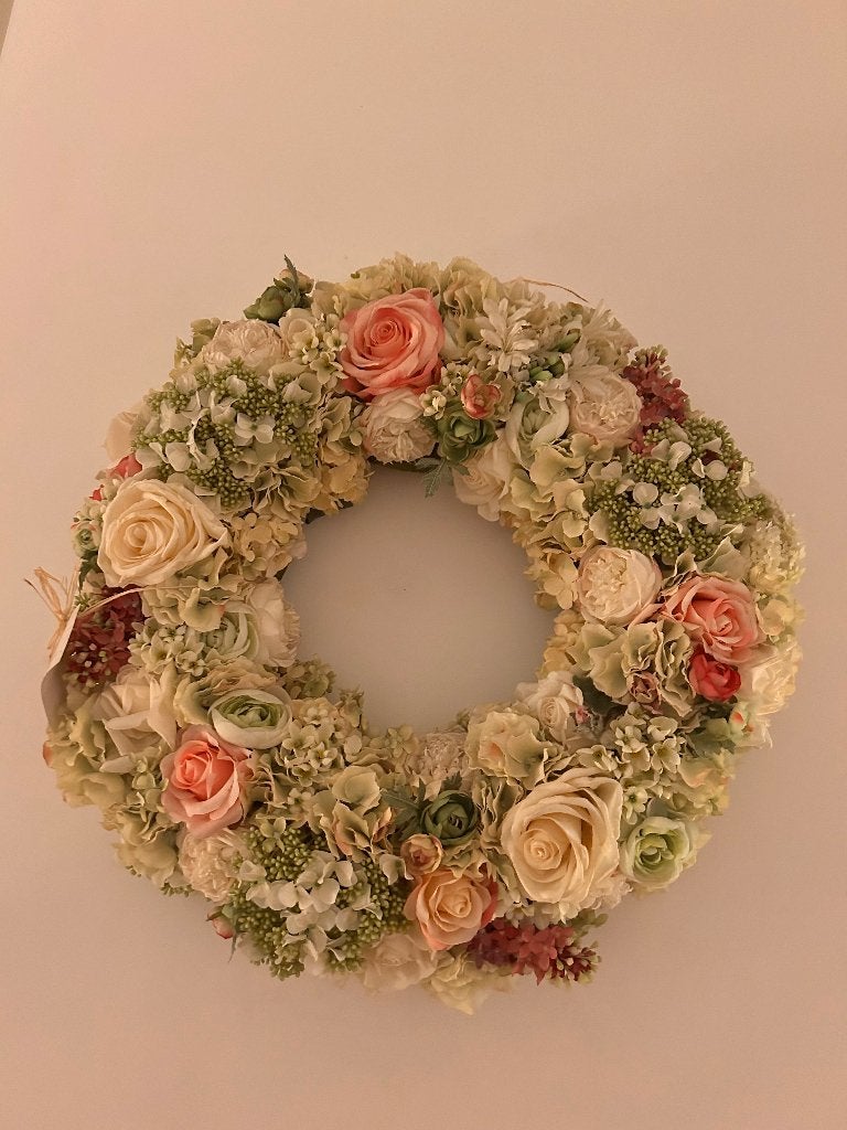 Prachtige krans van kunstbloemen- levensecht!, Ophalen of Verzenden, Nieuw