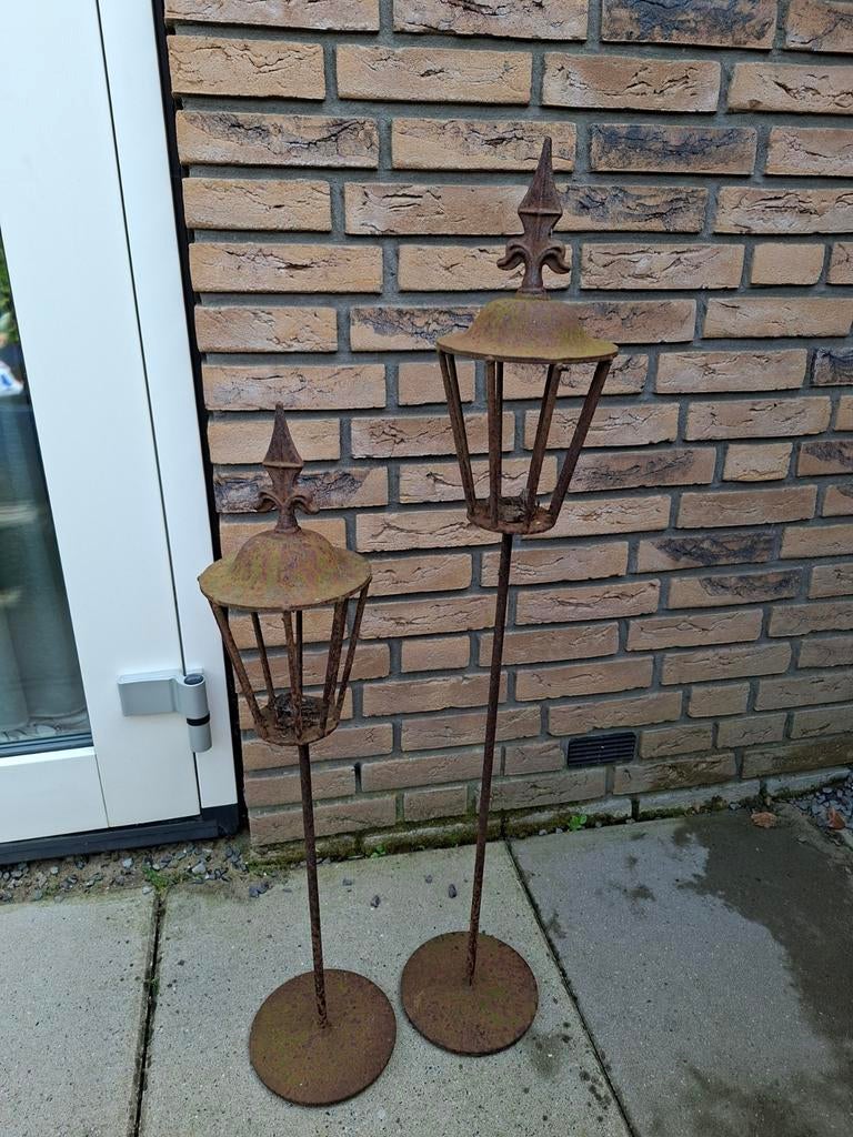 Franse Gietijzeren Kandelaars, Ophalen, Gebruikt