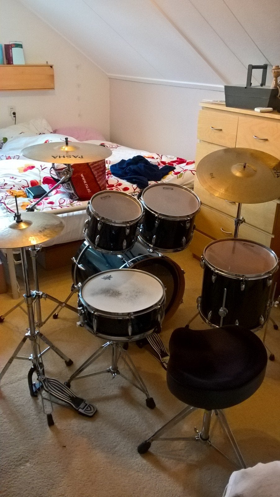 Osan Drumstel (zwart), Muziek en Instrumenten, Drumstellen en Slagwerk, Ophalen, Gebruikt, Overige merken