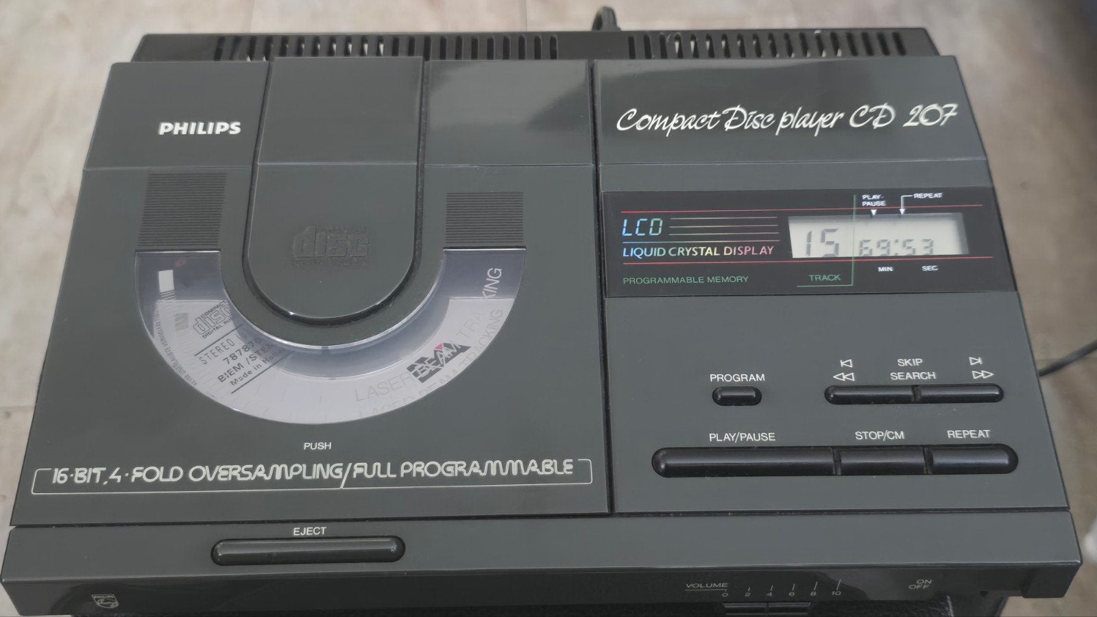 Philips Compact Disc speler CD 207 - Vintage CD-speler, Ophalen of Verzenden, Zo goed als nieuw, Philips, Draagbaar
