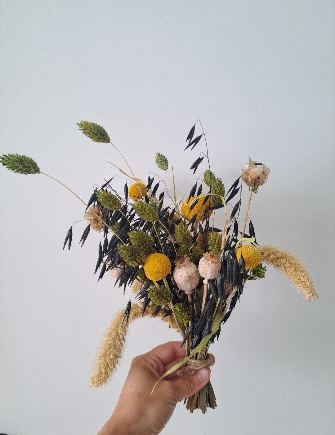 Leuk droogbloemen boeketje, Huis en Inrichting, Woonaccessoires | Droogbloemen, Ophalen of Verzenden, Zo goed als nieuw
