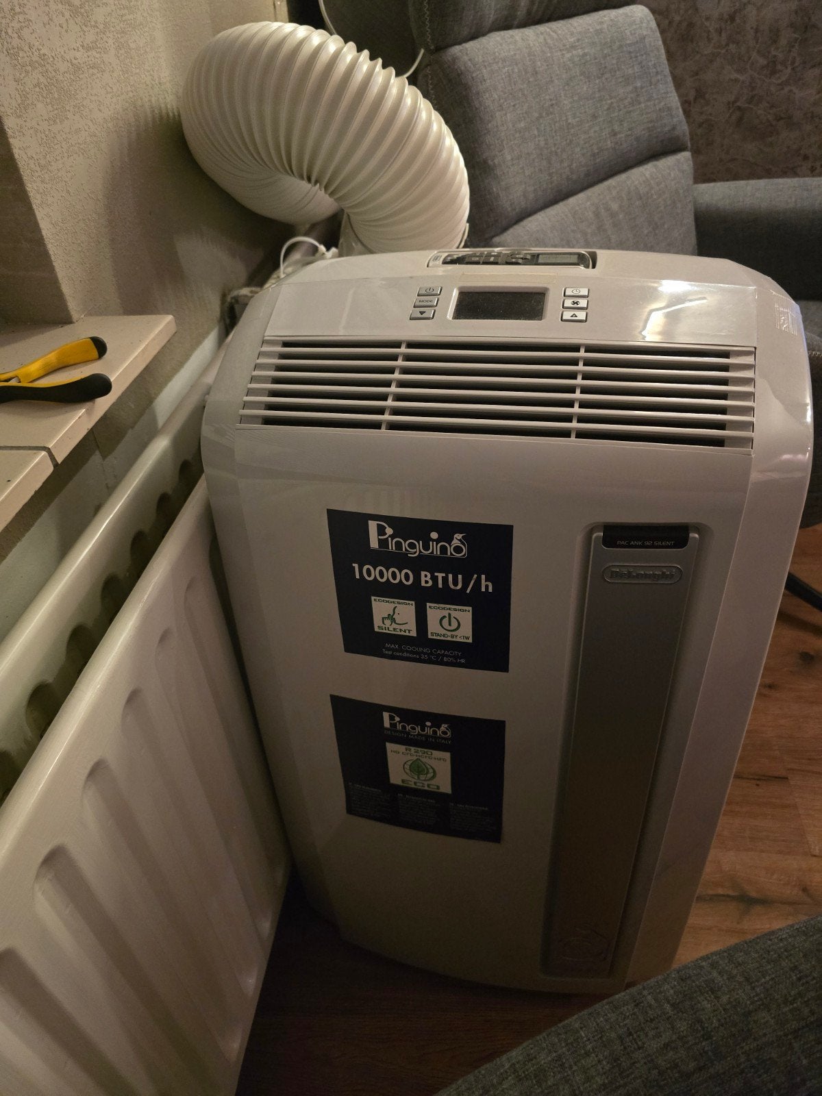 De'Longhi Pinguino PAC ANK92 Silent Mobiele Airco 10000 BTU, Witgoed en Apparatuur, Airco's, Timer, Minder dan 60 m³, 3 snelheden of meer