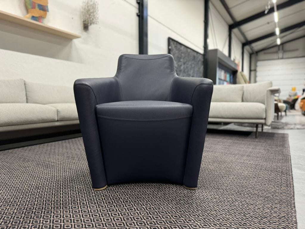 Nieuw Leolux Fiji fauteuil Senso indigo Leer Design stoel, Huis en Inrichting, Leolux, Nieuw, Leer, Ophalen of Verzenden