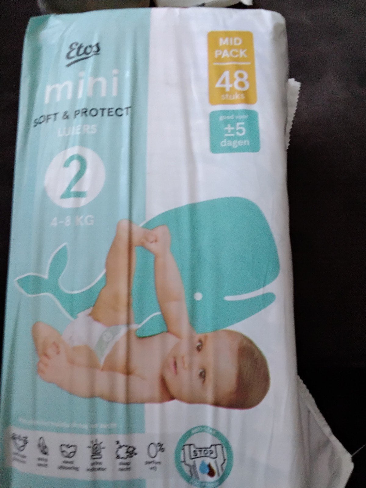 Etos Mini Soft & Protect Luiers Maat 2 (4-8 kg) - 48 stuks, Ophalen