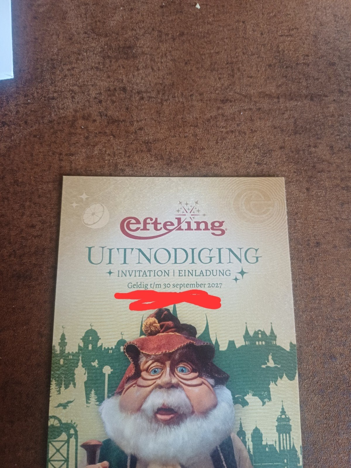 1 kaartje voor de efteling, Tickets en Kaartjes, Eén persoon, Ticket of Toegangskaart