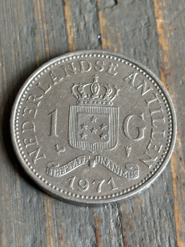 1 Gulden 1971 Nederlandse Antillen, Ophalen of Verzenden, Koningin Juliana, 1 gulden, Losse munt
