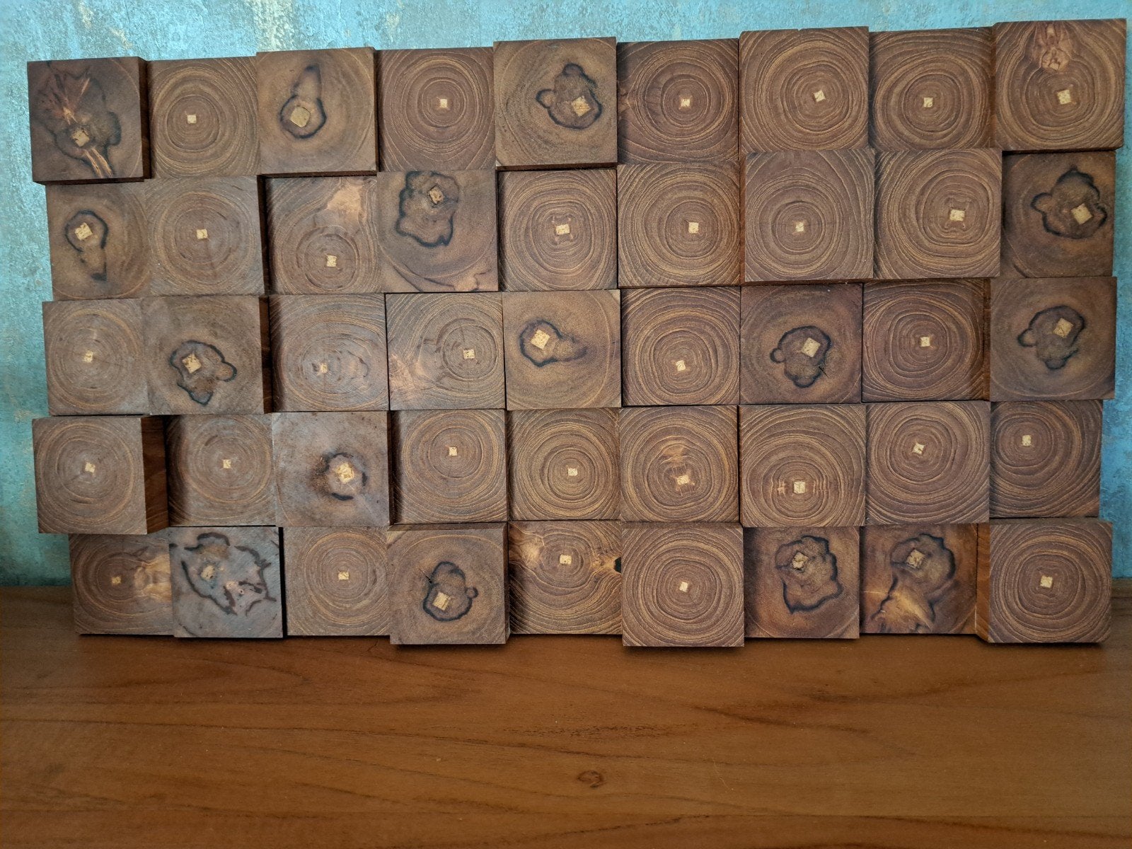 Wandpaneel van teakhout, 30 cm, Hout, Ophalen of Verzenden, Bruin