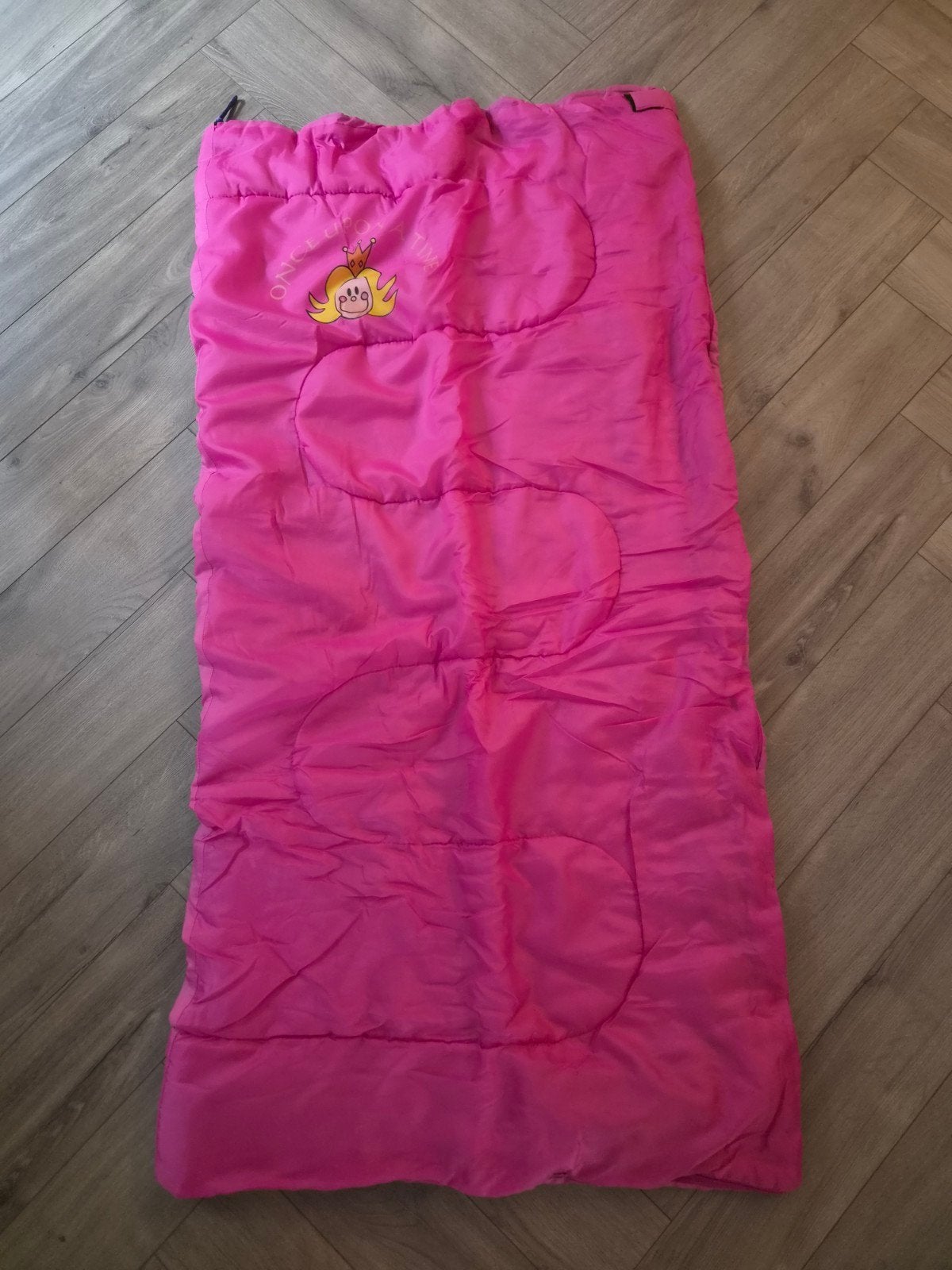 2 (of 1) roze slaapzakken met prinses en wolkenpatroon, Ophalen of Verzenden, Gebruikt