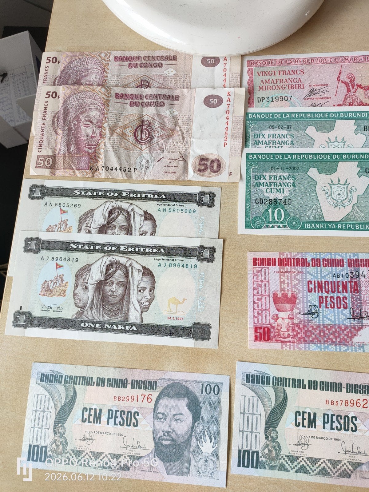Bankbiljetten Afrika, Verzenden, Overige landen
