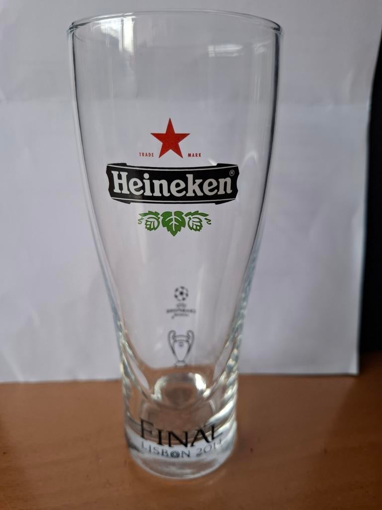 Heineken Champions League Final Lissabon 2014 Bierglas, Ophalen of Verzenden, Zo goed als nieuw, Bierglas