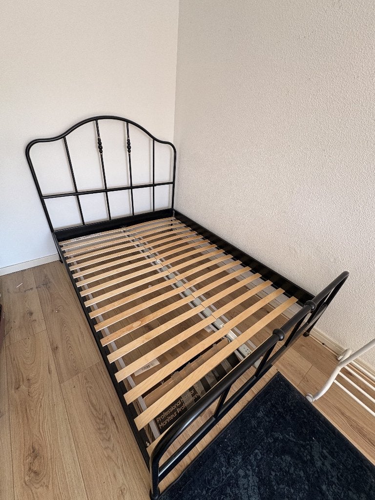 Bed Frame, Ophalen, Zwart, Tweepersoons, 140 cm