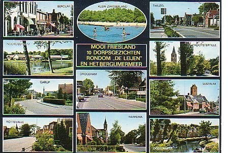 Ansichtkaart 	Friesland	11-luik	10 dorpsgezichten, Verzenden, 1980 tot heden, Gelopen, Friesland