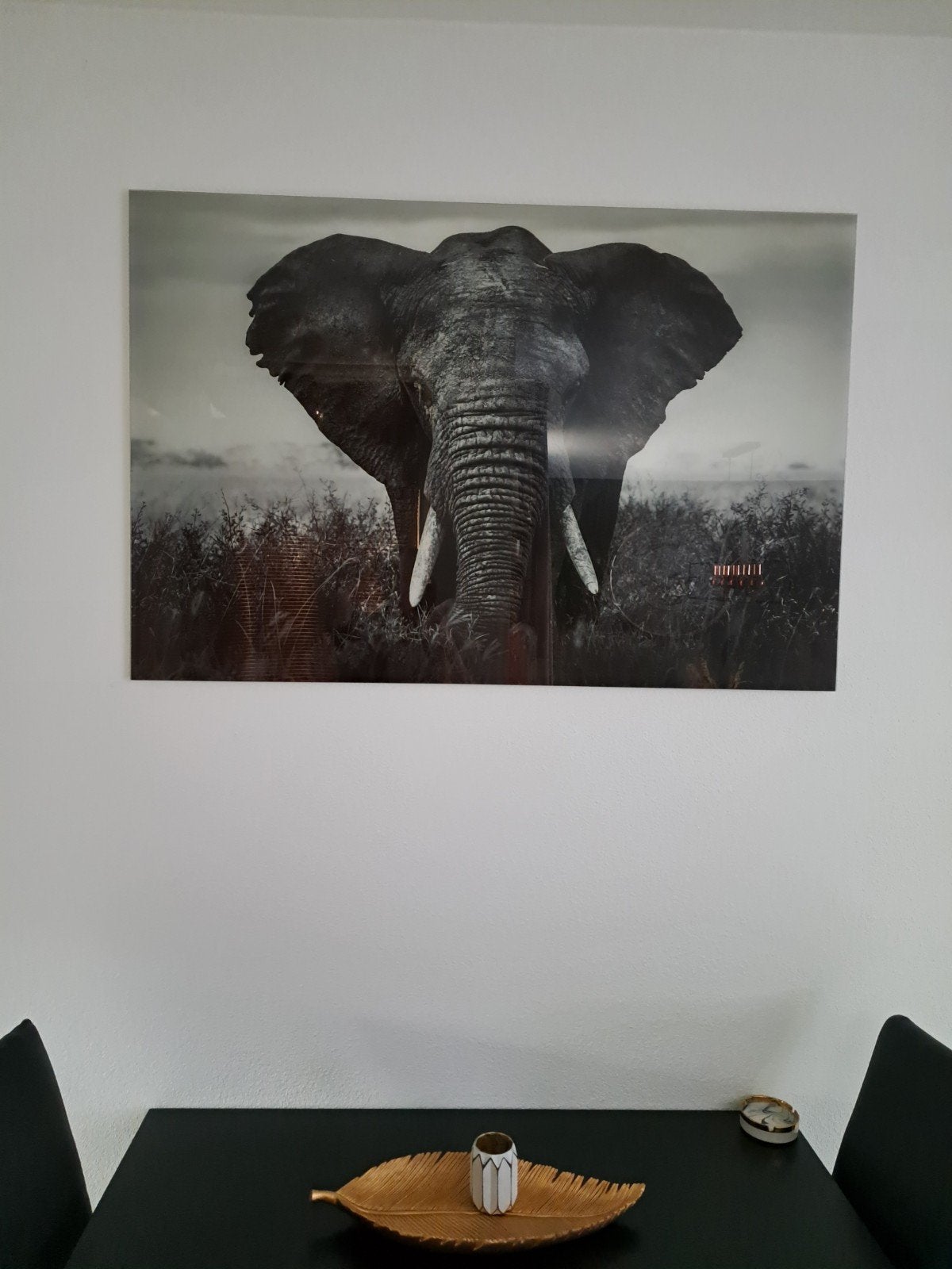 Glas Schilderij Olifant L 130 CM - H 80 CM, Ophalen