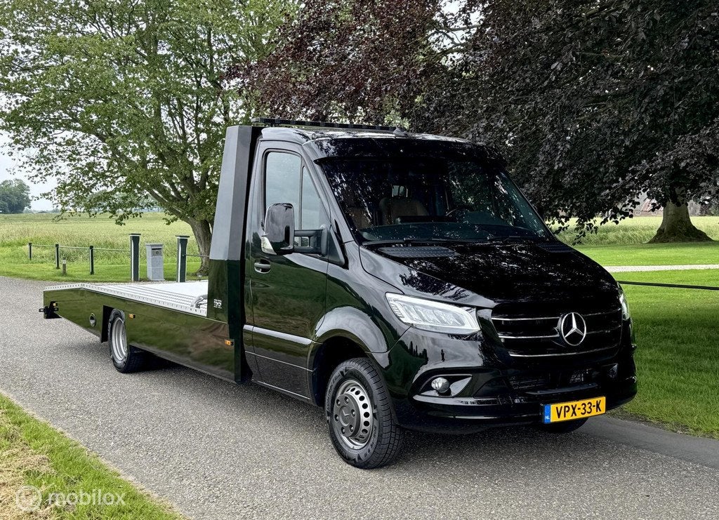 Mercedes Sprinter 519 V6 | Tijhof | Bruin Leer | Oprijwagen, Auto's, Bestelauto's, Bedrijf, Te koop, ABS, Achteruitrijcamera, Airconditioning