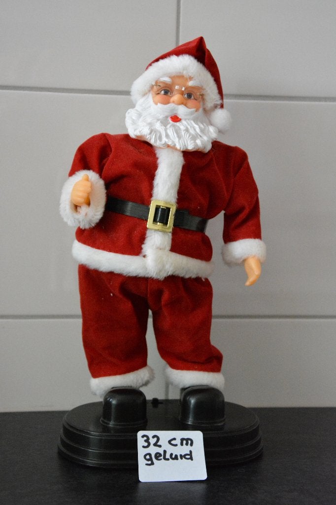Kerstman 32 cm hoog met geluid, Diversen, Ophalen of Verzenden, Zo goed als nieuw
