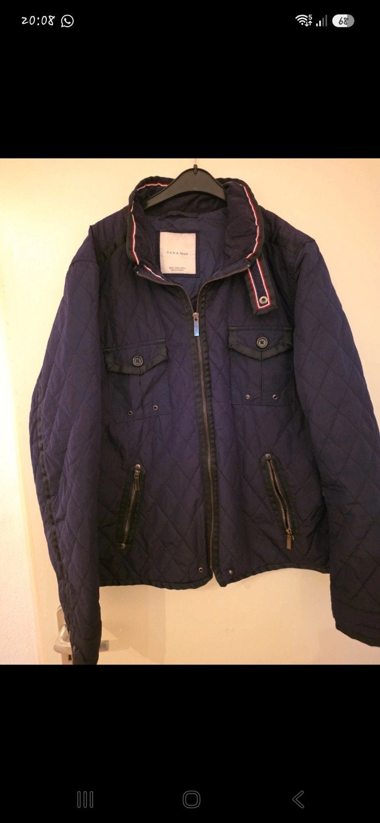 Zara Heren Gewatteerde Jas - Maat XL, Kleding | Heren, Zara, Blauw, Maat 56/58 (XL), Ophalen of Verzenden