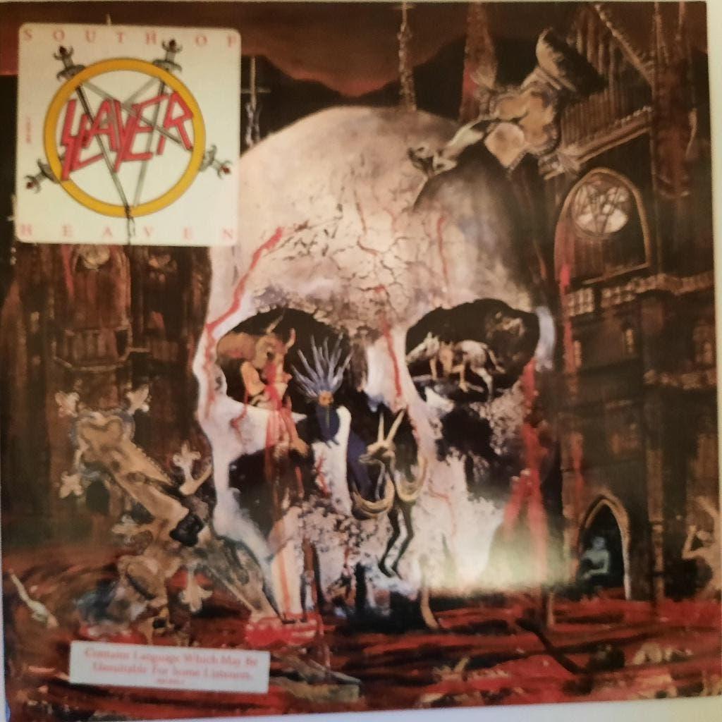 LP "South of Heaven" - Slayer, Gebruikt, 1980 - 1989, Ophalen of Verzenden, Inclusief binnenhoes