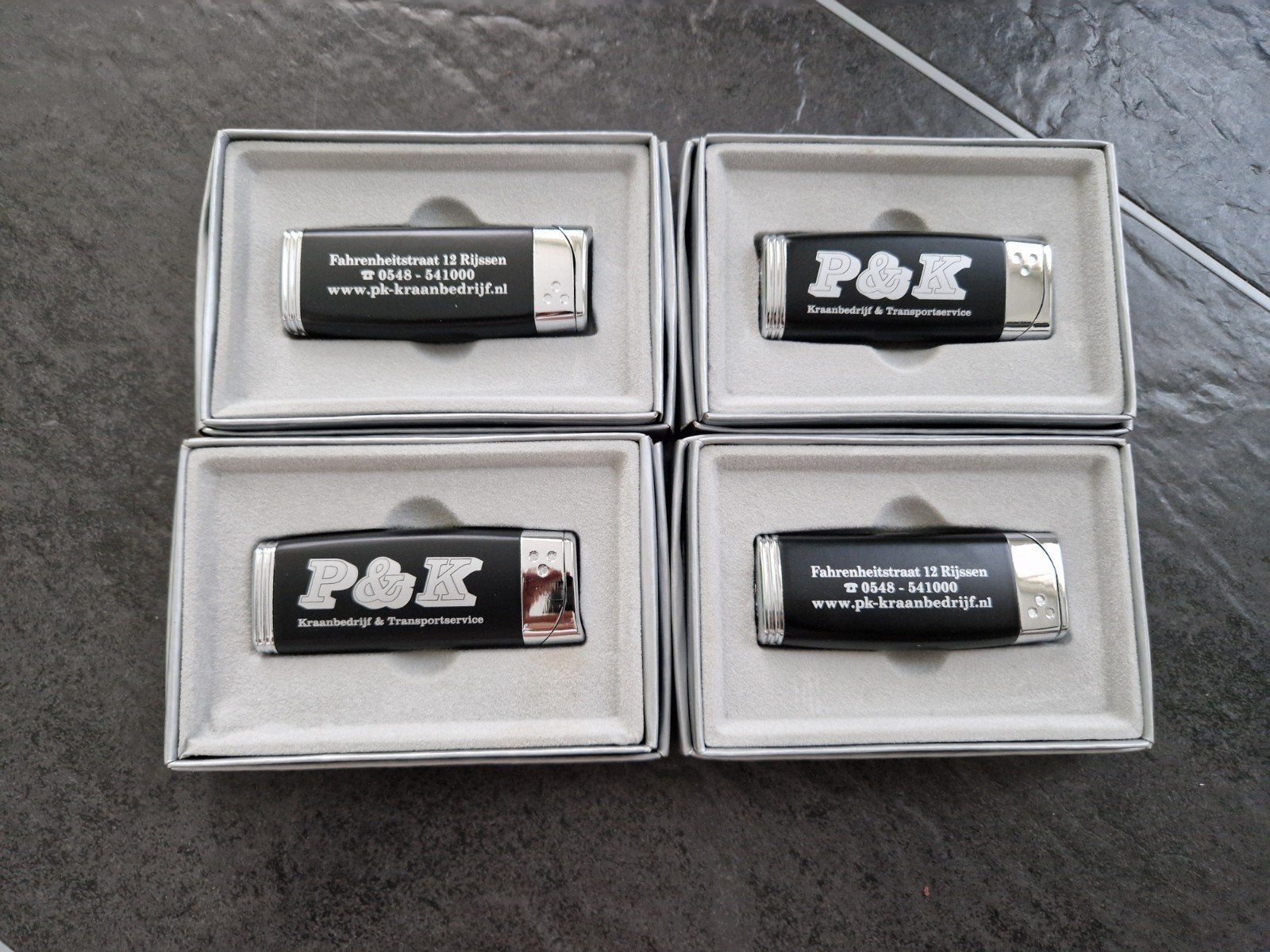 4 vintage gasaanstekers van kraanbedrijf P&K uit Enter, Verzamelen, Ophalen of Verzenden, Nieuw, Aansteker