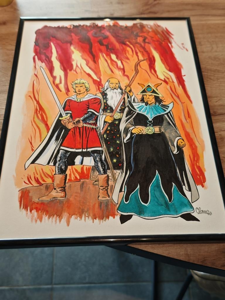 Originele tekening De Rode Ridder door Claus, Eén stripboek, Ophalen of Verzenden