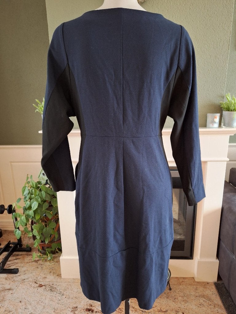Didi blauw zwarte jurk M 38 40, Kleding | Dames, Jurken, Maat 38/40 (M), Didi, Zo goed als nieuw, Knielengte
