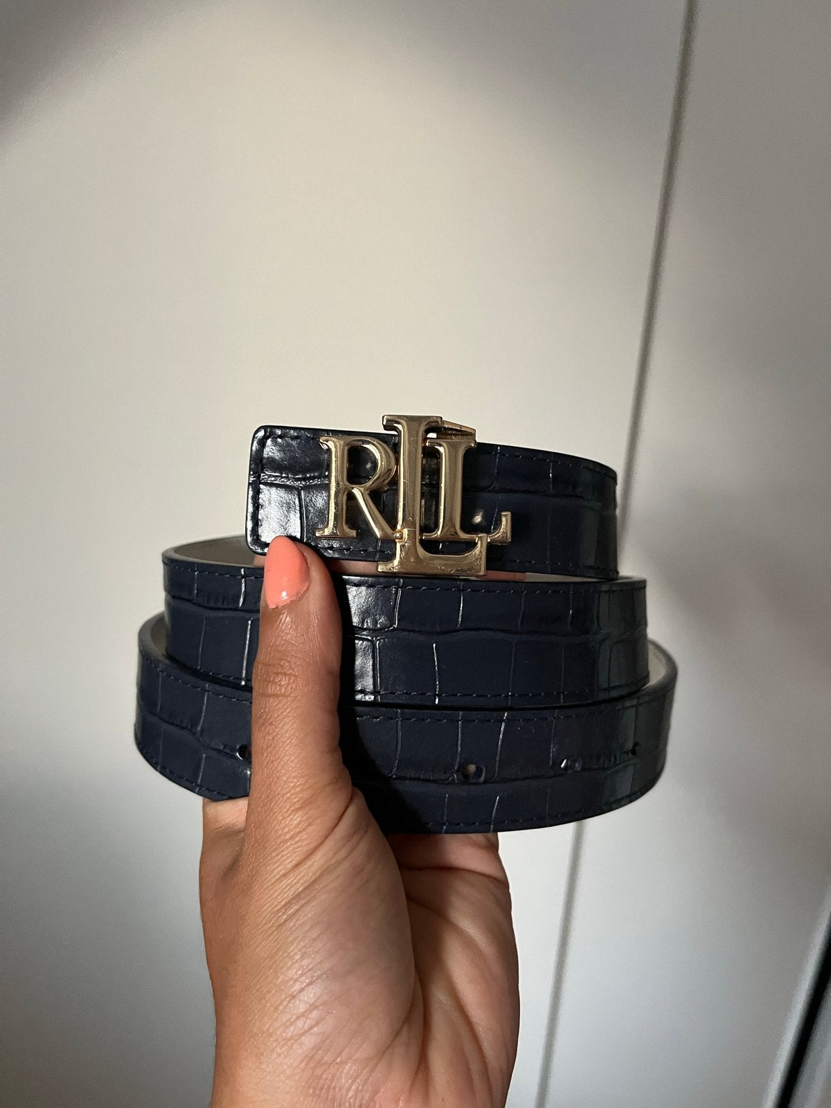 Lauren Ralph Lauren riem, omkeerbaar, donkerblauw/wit, Kleding | Dames, Riemen en Ceinturen, Overige kleuren, 3 tot 5 cm, Verzenden