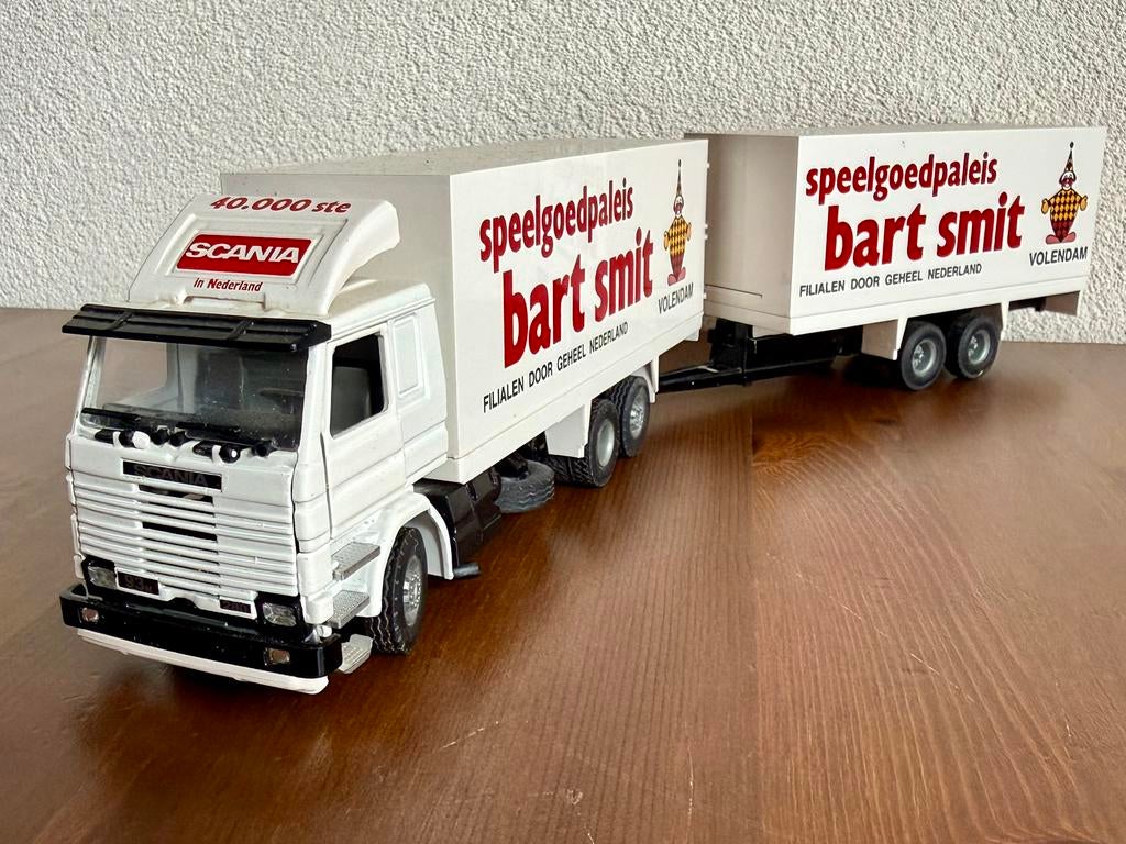 Tekno Bart Smit Speelgoed paleis, Scania 93M, 280 combinatie, Hobby en Vrije tijd, Modelauto's | 1:50, Zo goed als nieuw, Bus of Vrachtwagen
