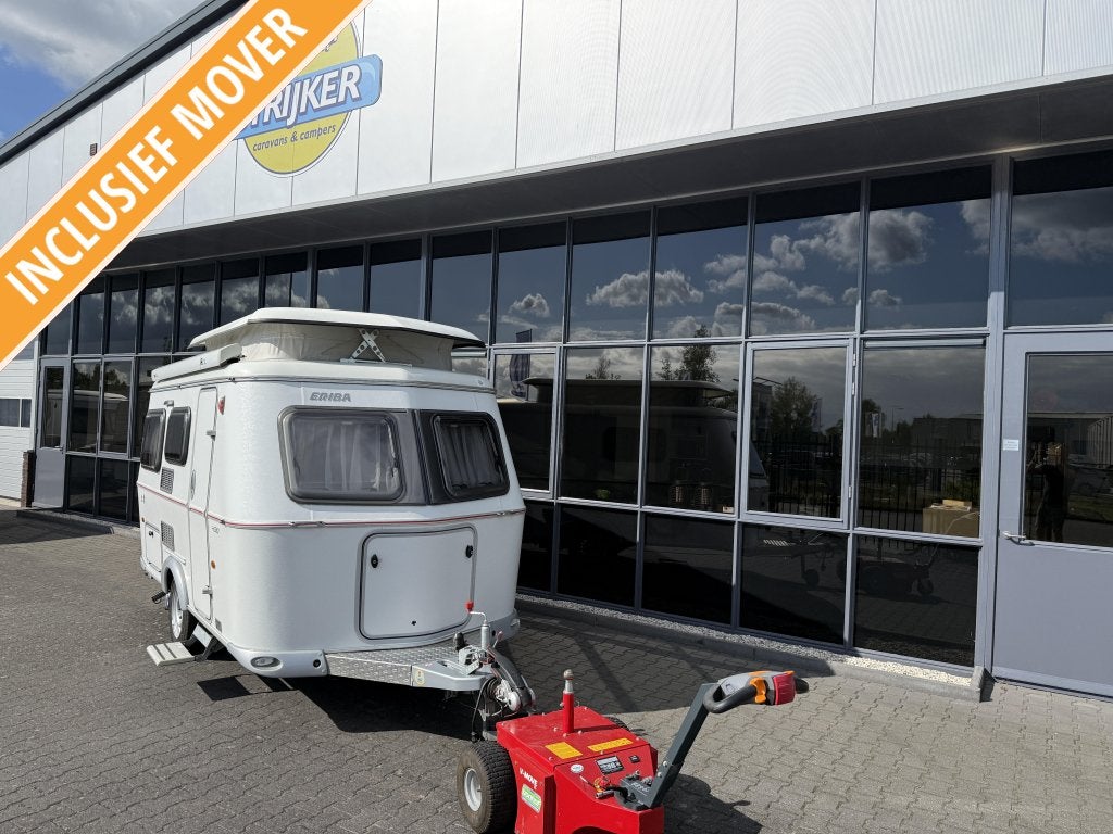 Eriba Touring Triton 430 GT Bed + Zit WC Luifel Unico Mover., Bedrijf, 4 tot 5 meter, Eriba, Dwarsbed