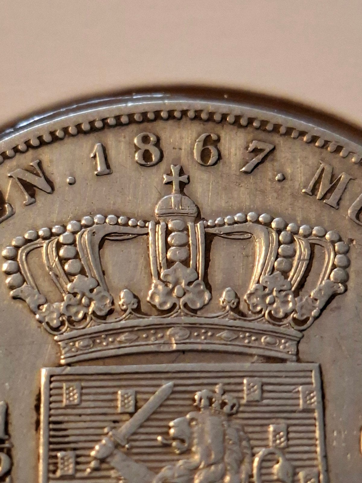 Rijksdaalder 1867 willem 3, Postzegels en Munten, Munten | Nederland, Ophalen of Verzenden, Koning Willem III, 2½ gulden